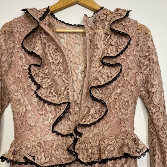NWT Alexis Mariette Lace Ruffle Dress in Pink Women Size XS - Picture 5 of 10